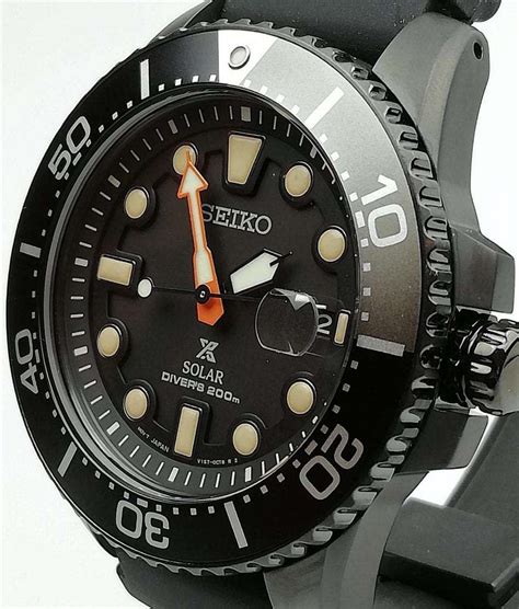 Seiko Prospex Solar Black Series Limited Edition Men S Diver S Watch Sne493p1 Watchnation