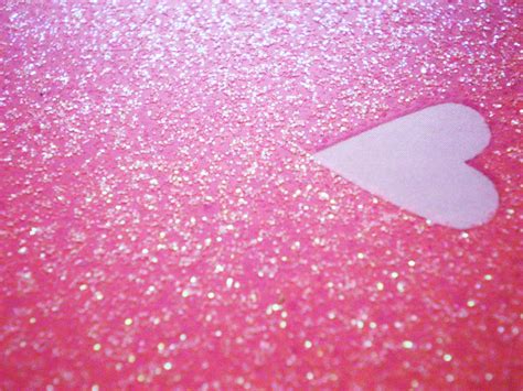 Download Pink Glitter With Carved Heart Wallpaper