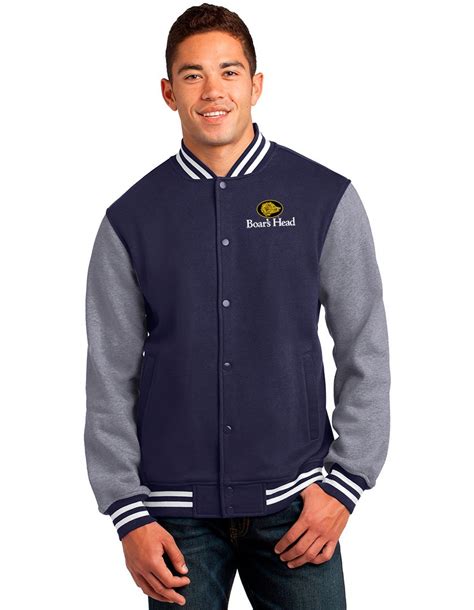 Sport Tek® Fleece Letterman Jacket Golden Stiches Embroidery