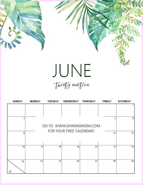 6 Free Printable Calendars For June To Get Your Schedules Organized