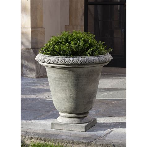 Cast Stone Tall Urn Planter On Pedestal Kinsey Garden Decor