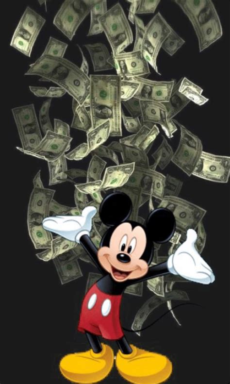 Mickey Mouse With Money Raining Down Anime