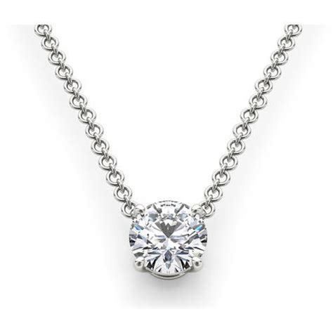 12 Carat Tw Diamond Solitaire 14kt White Gold Necklace Si