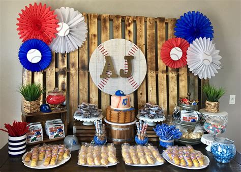 Dodger Party Dessert Table Baseball Theme Birthday Baseball Birthday