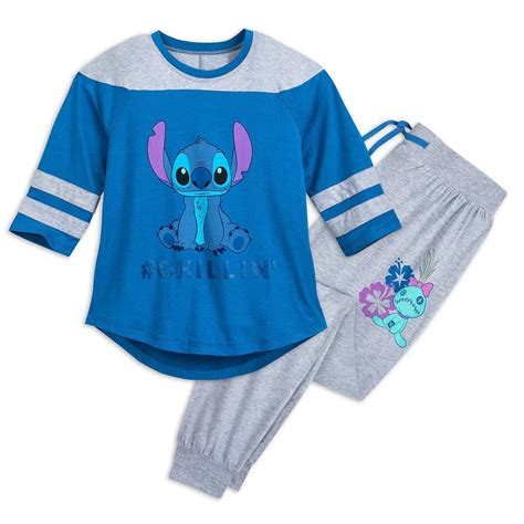 Stitch Pj Set For Women Stitch Clothes Stitch Pajamas Cute Sleepwear