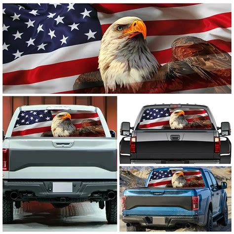 2019 New Car Sticker American Flag Bald Eagle Warbird Flag Face Rear