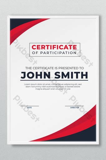 Participation Certificate Traditional Style Pattern Template Psd Free