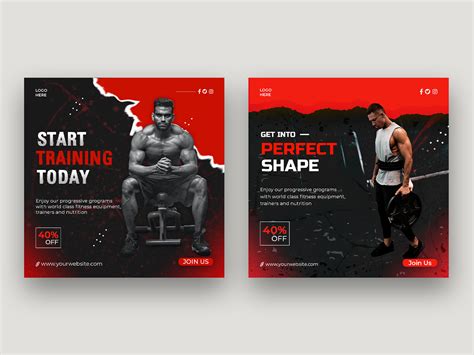 Fitness Gym Social Media Banner Post And Flyer Template UpLabs