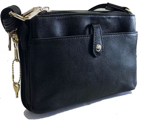 Compact Genuine Leather Concealed Carry Purse Shoulder Or