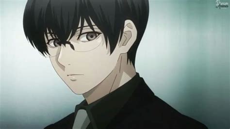An Anime Character With Black Hair And Glasses
