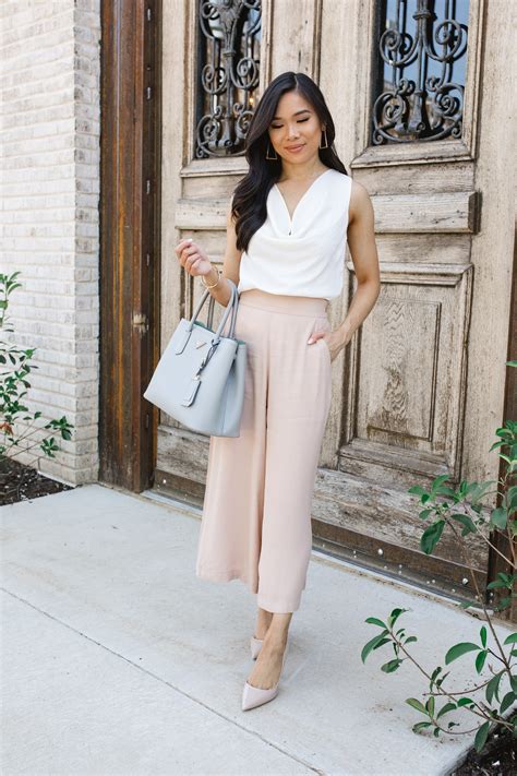 Wide Leg Cropped Pants Outfit For Work Color Chic