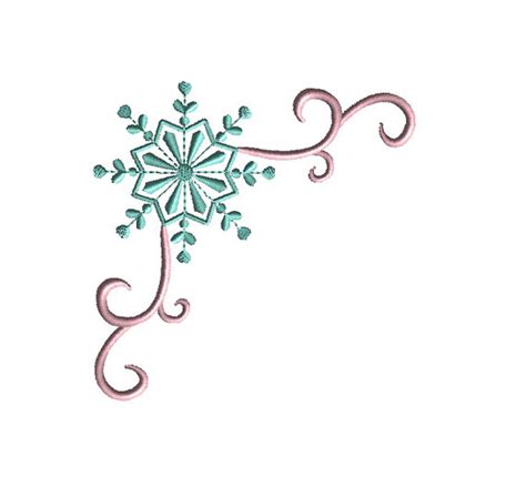 Snowflake Corner Applique Machine Embroidery Design