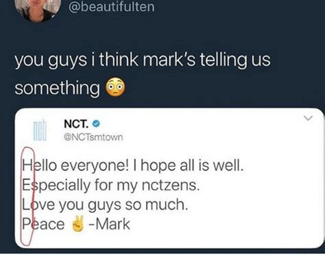 you guys i think mark s telling us something nct hello everyone i hope all is well especially
