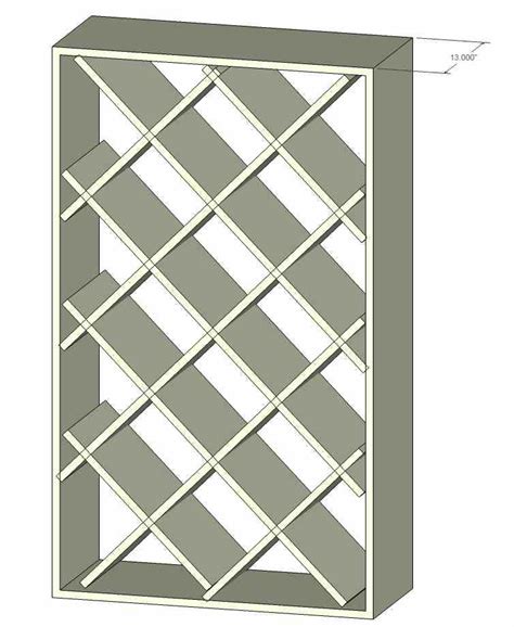 Shaker wall wine rack in gray. Diamond-Shaped Wine Rack Construction