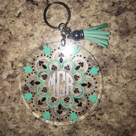 Personalized Monogram Keychain With Tassel Custom Acrylic Key Etsy