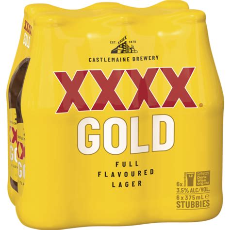 Xxxx Gold Stubbies 6 375ml Harry Brown Bracken Ridge
