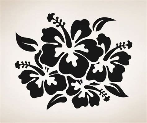 Hibiscus Flowers Vinyl Wall Decal Sticker Multiple Size And Etsy