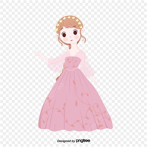 Princess Dress Png Picture Cartoon Girl In Pink Princess Dress