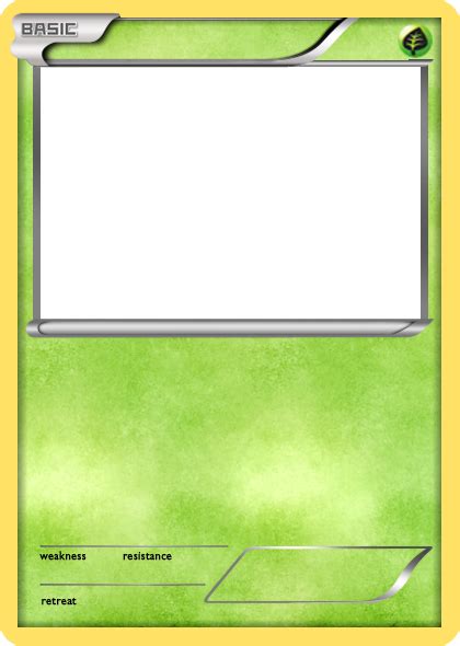 Bw Grass Basic Pokemon Card Blank By The Ketchi In 2021 Trading Card
