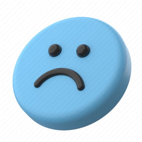 Emotion Emoticon Emoji Sad Smiley Unhappy 3d Illustration