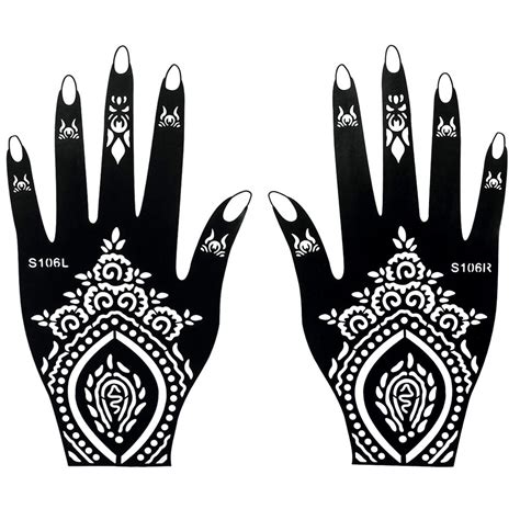 Flowers Tribal Mehndi Henna Stencils Hands Simple Design Sheets Kit