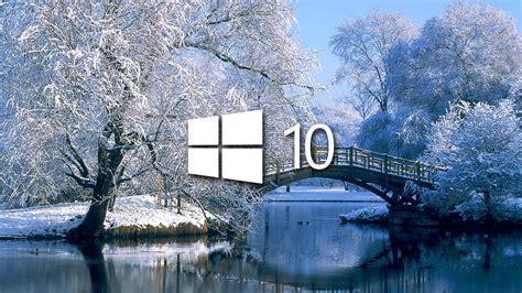 Windows 10 On The Snowy Lake Simple Logo Wallpaper Computer