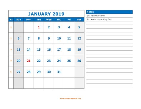 Printable Calendar With Notes Qualads