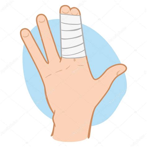 Illustration Of A Human Hand With Fingers Bunched With Bandages Ideal