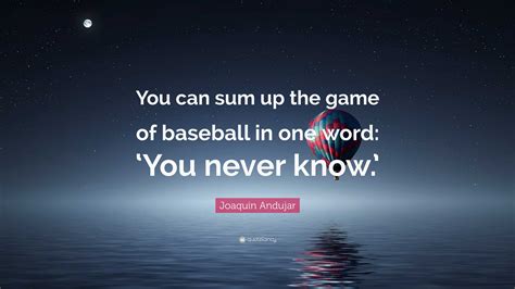 Joaquin Andujar Quote “you Can Sum Up The Game Of Baseball In One Word