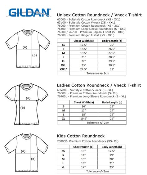 Gildan Youth T Shirt Size Chart