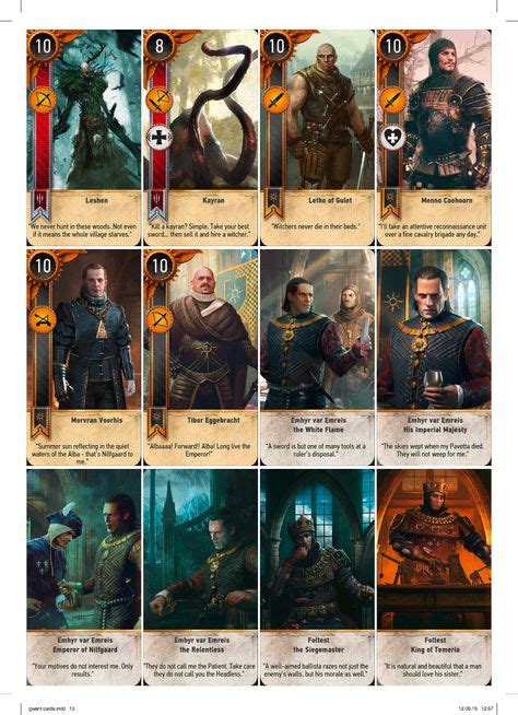 Complete Printable Gwent Cards High Resolution In