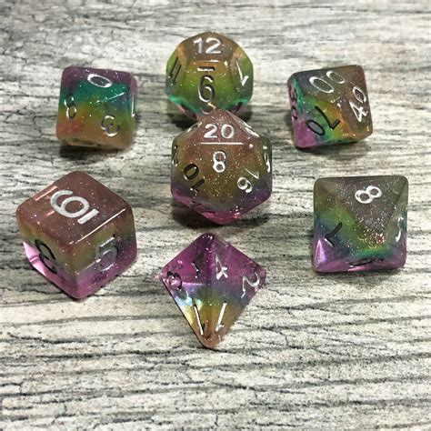 Fairy Dust Glitter Polyhedral Dice Set Hd Dice — Thediceoflife Dice
