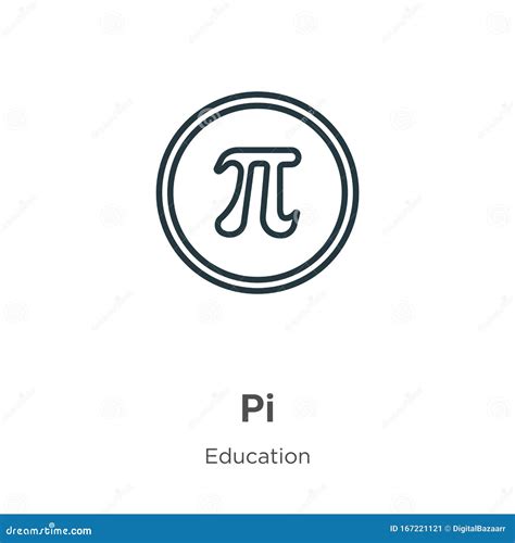 Pi Outline Vector Icon Thin Line Black Pi Icon Flat Vector Simple