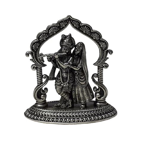 Oxidised Silver Lord Krishna Idol Silver Palace