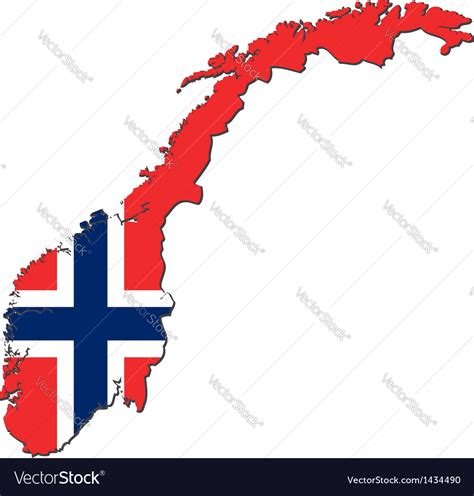 Map Norway With National Flag Royalty Free Vector Image