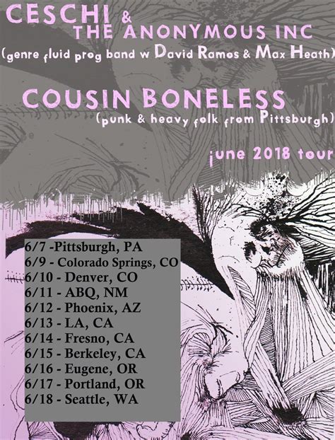 Cousin Boneless And Ceschi June Tour Dates Rfolkpunk