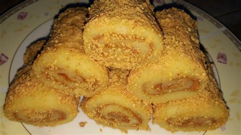 The Best Yellow Cassava Peanut Roll Easy To Make This Yummy Snacks Youtube