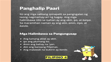 Panghalip Paari Na Isahan Mga Panghalip Na Panao Na Tumutukoy Sa Isang