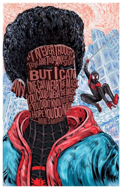 Miles Morales Famous Hair Lines Print Typography And Illustration