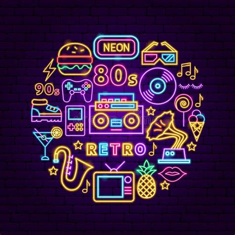 Retro Neon Concept Stock Vector Illustration Of Night 144779226