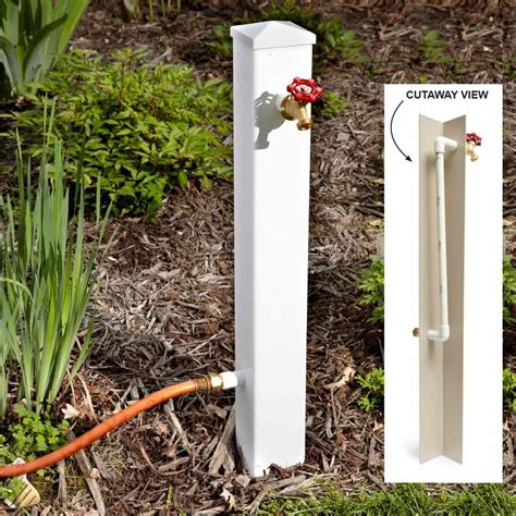 Easy installation, the hose bib extender easily slides over a fencing post or mount in the ground with concrete. Why Didn't I Think of That? | Garden design, Garden ...