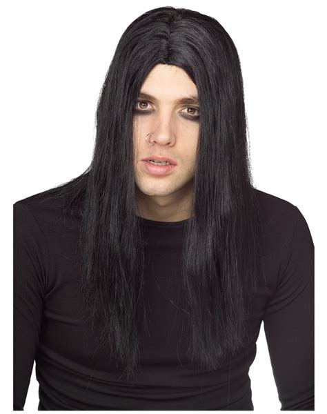 Mens real hair long wigs,wigsbuy offers variety of quality mens real hair long wigs at affordable price. Evil Doer Wig Long Black Heavy Metal Rock Star Vampire ...