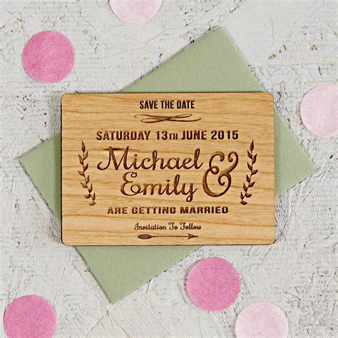 Floral Wooden Save The Date By Sophia Victoria Joy