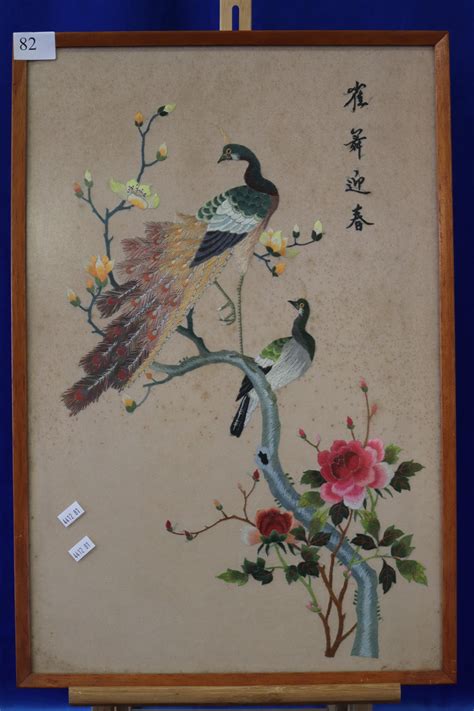 Sold Price Chinese Silk Embroidery Artwork April 4 0121 1000 Am Aest