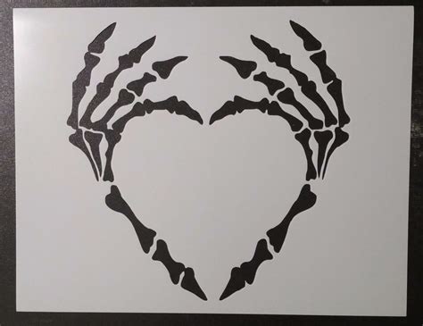 Skeleton Hand Hands Heart Custom Stencil Fast Free Shipping Etsy In