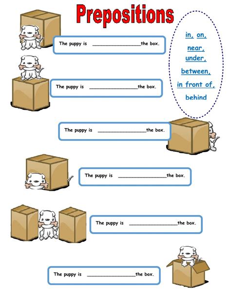 English lessons for kids kids english english language learners teaching english learn english preposition pictures. Where is the puppy? - Interactive worksheet
