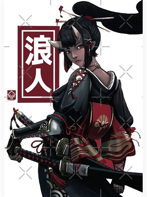 Japanese Ninja Geisha Samurai Girl Canvas Print For Sale By