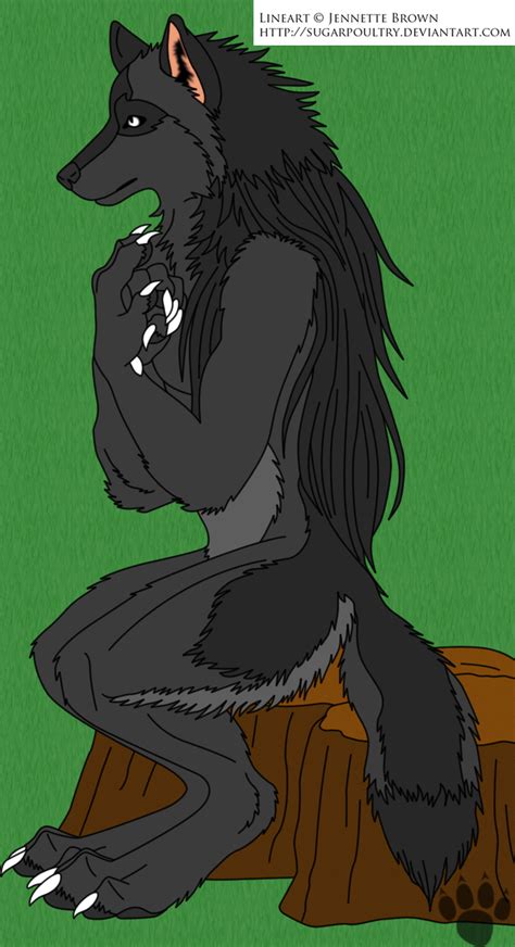 Sitting Female Werewolf By Geckoguy123456789 On Deviantart