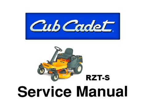 Cub Cadet Rzt S Series Tractors Service Repair Manual 2012 And Later