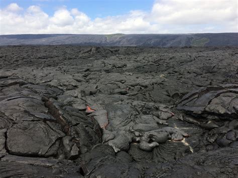 Surface Lava Flows Approach Emergency Road Ocean